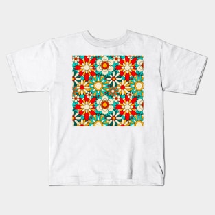 Spring blooming groovy floral pattern Kids T-Shirt